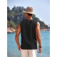 Men'S Cotton Linen Tank Top, Casual Sleeveless Lace Up Beach Hippie Tops, Bohemian Renaissance Pirate Tunic, Crew Neck, Printed Pattern, Non-Stretch Knit Fabric, Regular Fit, for Summer Sports Vest