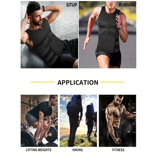 Men's Adjustable Compression Tank Top, Men's Waist Trainers