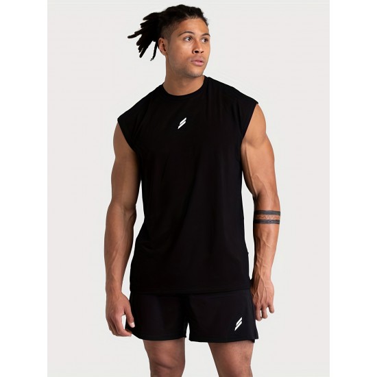 Men's Athletic Tank Top - Sleeveless, Breathable Polyester, Perfect for Gym & Casual Wear