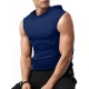 Stylish Sleeveless Hooded Muscle Tank Top - Breathable, Moisture-Wicking, Quick-Drying, Perfect for Summer Sports, Fitness, Gym, Running, and Outdoor Activities - Ideal for Men Who Want Comfort and Freedom of Movement