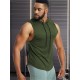 Men'S Vest Quick-Drying Sports Sleeveless Fitness Wear Basketball Vest Mesh Hooded with Drawstring