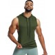 Men'S Vest Quick-Drying Sports Sleeveless Fitness Wear Basketball Vest Mesh Hooded with Drawstring