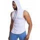 Men'S Vest Quick-Drying Sports Sleeveless Fitness Wear Basketball Vest Mesh Hooded with Drawstring