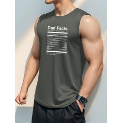 Men's Sleeveless Tank Top with Geometric Pattern - Casual Polyester Vest for Summer, Knit Fabric, Round Neck, Regular Fit, Adult Unisex