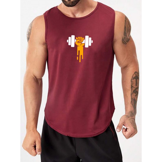 Men's Summer Fashion Muscle Tank Top - Breathable, Sweat-Wicking & Quick-Dry for Gym, Basketball & Training | Casual Round Neck Sleeveless Shirt