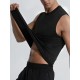 High Stretch Quick Dry Men's Solid Tank Top, Active Crew Neck Sleeveless Top for Summer Outdoor