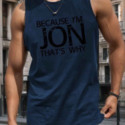 1pc Men'S Casual Polyester Sleeveless Tank Top with 