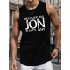 1pc Men'S Casual Polyester Sleeveless Tank Top with 