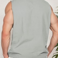 Men's Solid Tank Top, Casual V Neck Sleeveless Top, Men's Clothing For Summer Outdoor