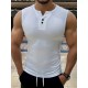 Men's Solid Tank Top, Casual V Neck Sleeveless Top, Men's Clothing For Summer Outdoor