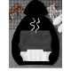 Men's Striped Hoodie with 3D Print - Casual & Sporty Pullover, Polyester Blend, Machine Washable, PLUS SIZE