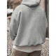 Plus Size Casual Hoodie with Geometric Wheat Ear Print, Polyester 100%, Hooded with Slight Stretch, Regular Fit Knit Fabric, 220gsm - Fake Pocket & Drawstring Detail