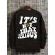 Letter printed sportswear, long sleeved round neck pullover, autumn and winter casual top, men's clothing