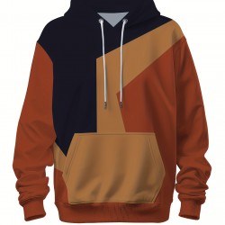 Plus Size Men's Retro Color Block Hoodie - Casual & Stylish Baseball Jacket for Spring/Fall, Breathable Polyester Blend, PLUS SIZE