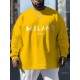 Men's Milan Italy Print Crew Neck Sweatshirt - Casual & Sporty Long Sleeve Pullover, Perfect for Outdoor Activities, PLUS SIZE