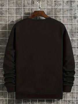 Cozy & Stylish Men's Crew Neck Sweatshirt - Casual Long Sleeve Pullover with Unique LA Print, Perfect for Fall & Winter | Soft Cotton Blend, Machine Washable, PLUS SIZE