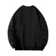 Men's Casual Fleece-Lined Sweatshirt with Geometric Print - Cotton Blend, Round Neck Pullover for Fall & Winter, PLUS SIZE