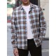 Plus Size Men's Plaid/Striped Shirt Spring Fall Winter Long Sleeve Shirt, Men's Clothing