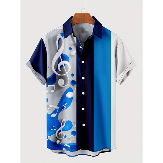 Plus Size Lapel Mens Hawaiian 