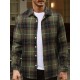 Plus Size Men's Plaid Shirt Oversized Long Sleeve Shirt For Fall Winter, Men's Clothing