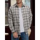 Plus Size Men's Plaid Shirt Oversized Long Sleeve Shirt For Fall Winter, Men's Clothing