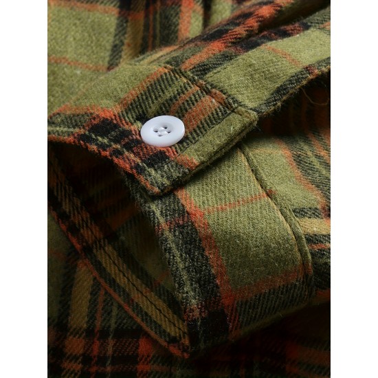 Plus Size Men's Plaid Shirt Oversized Long Sleeve Shirt For Fall Winter, Men's Clothing