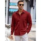 Men'S Long Sleeve Casual Button-Down Shirt - Solid Color, Non-Stretch Knit Fabric, Regular Fit, Wrinkle Free Polyester Shirt for Adult Men - Spring/Fall Basics with Button Details, Plus Size