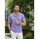 1pc Men'S Casual Knit Polo Shirt - Polyester Short Sleeve Lapel Collar, Slight Stretch Solid Color, Button Down Beach Top for Spring/Summer/Fall, Plus Size