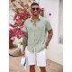 Men's Short Sleeve Casual Shirts Summer Beach Shirts Button Down Shirts Vacation Wedding Shirts with Pocket