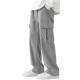 Men's Casual Cargo Pants with Drawstring Waist - Stretch Corduroy, Flap Pockets for Outdoor & Work