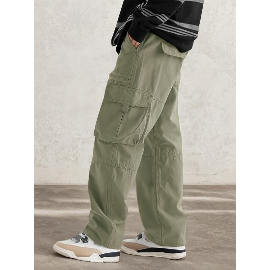 [Customer Favorite] Men's Stylish Drawstring Cargo Pants with Multiple Pockets - Comfortable, Casual Wear for Hiking & Outdoor Activities