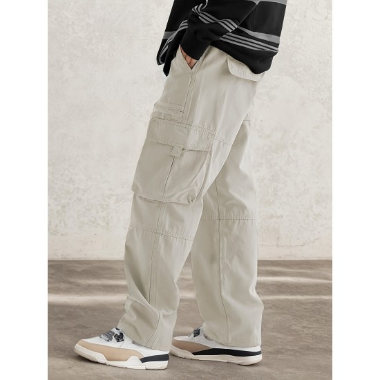 [Customer Favorite] Men's Stylish Drawstring Cargo Pants with Multiple Pockets - Comfortable, Casual Wear for Hiking & Outdoor Activities