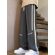 Men's Ice Silk Cool Quality Casual Pants With Elastic Waist, Trendy Versatile Striped Trousers