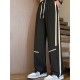 Men's Ice Silk Cool Quality Casual Pants With Elastic Waist, Trendy Versatile Striped Trousers