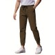 Mens Comfy Stretch Joggers - Elastic Drawstring Waist, Chino Cargo Pockets, Hiking Outdoor Track Sweatpants for Casual Daily Wear - Breathable, Soft, Quick-Drying Fabric