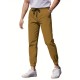 Mens Comfy Stretch Joggers - Elastic Drawstring Waist, Chino Cargo Pockets, Hiking Outdoor Track Sweatpants for Casual Daily Wear - Breathable, Soft, Quick-Drying Fabric