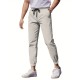 Mens Comfy Stretch Joggers - Elastic Drawstring Waist, Chino Cargo Pockets, Hiking Outdoor Track Sweatpants for Casual Daily Wear - Breathable, Soft, Quick-Drying Fabric