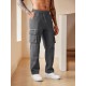 Men's Casual Cargo Pants Relaxed Fit Elastic Waist Work Pant Athletic Jogger Sweatpants with Multi Pockets