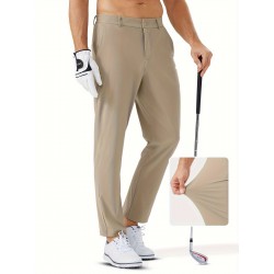 1pc ZUTY Men'S Golf Pants - Solid Color Nylon Sports Style, Skinny Fit, Medium Stretch with 5 Pockets, 4-Way Stretch Fabric, Regular Length, Casual Scene, Suitable for Fall/Winter, Ideal for Golf, Workout, and Athletic Activities