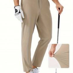 1pc ZUTY Men'S Golf Pants - Solid Color Nylon Sports Style, Skinny Fit, Medium Stretch with 5 Pockets, 4-Way Stretch Fabric, Regular Length, Casual Scene, Suitable for Fall/Winter, Ideal for Golf, Workout, and Athletic Activities