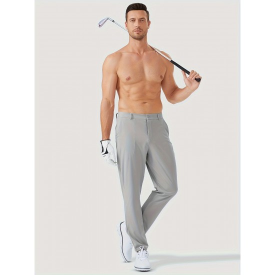 1pc ZUTY Men'S Golf Pants - Solid Color Nylon Sports Style, Skinny Fit, Medium Stretch with 5 Pockets, 4-Way Stretch Fabric, Regular Length, Casual Scene, Suitable for Fall/Winter, Ideal for Golf, Workout, and Athletic Activities