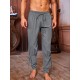 Men's Viking Renaissance-Inspired Casual Pants with Drawstring Waist and Tapered Legs - Solid Color, Polyester, Machine Washable