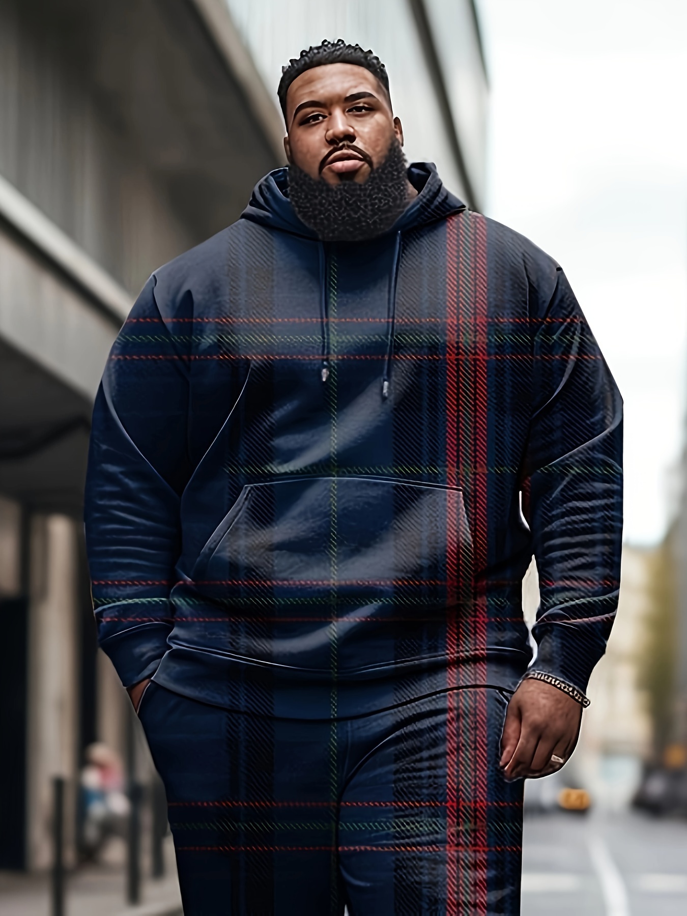 mens plus size hoodie with     pullover polyester   machine washable plus size details 7