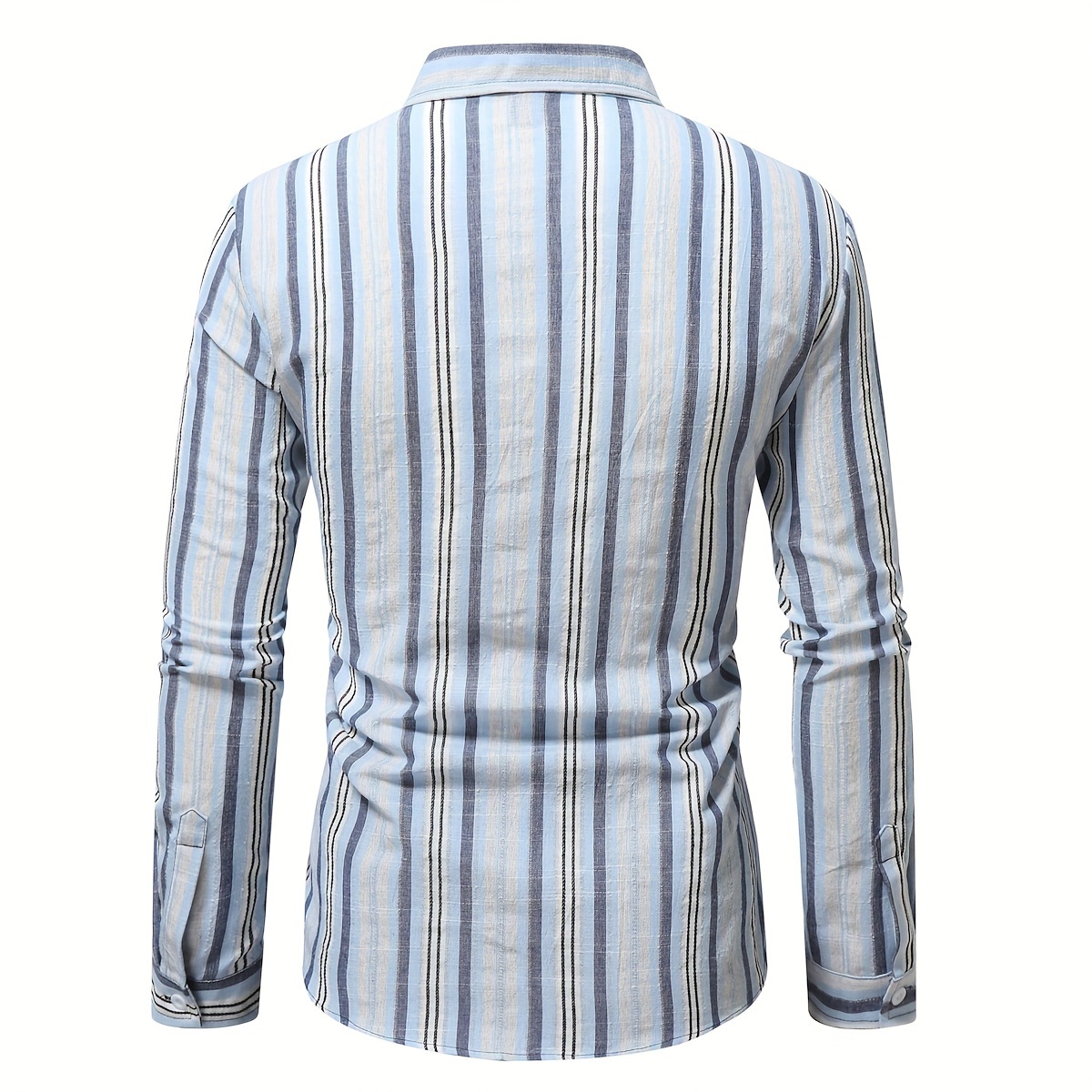 plus size mens   striped shirt   winter long sleeve shirt mens clothing details 1