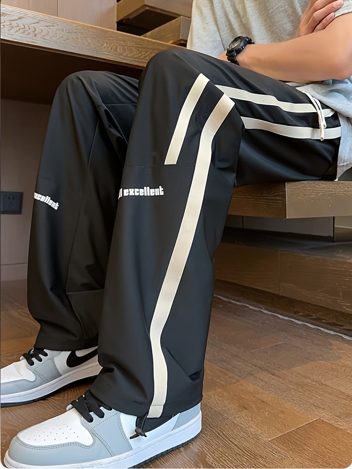 mens ice   quality casual pants with   waist trendy   striped trousers details 1