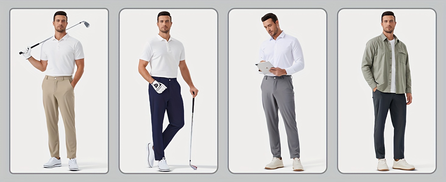 1pc   mens golf pants solid color nylon sports style skinny fit medium stretch with 5 pockets 4 way stretch fabric regular length casual scene suitable for   ideal for golf workout and athletic activities details 3